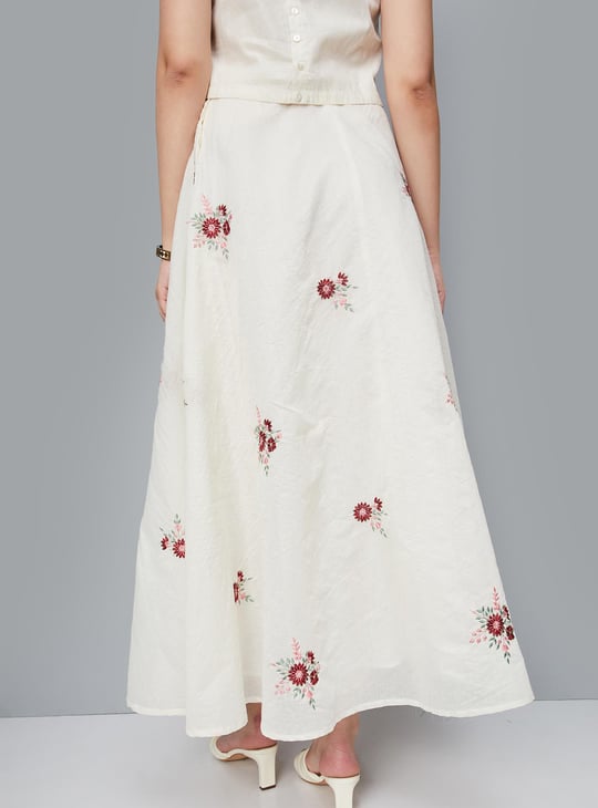 Women Embroidered Ethnic A-line Skirt