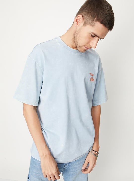 Men Acid Wash Oversized Graphic T-shirt