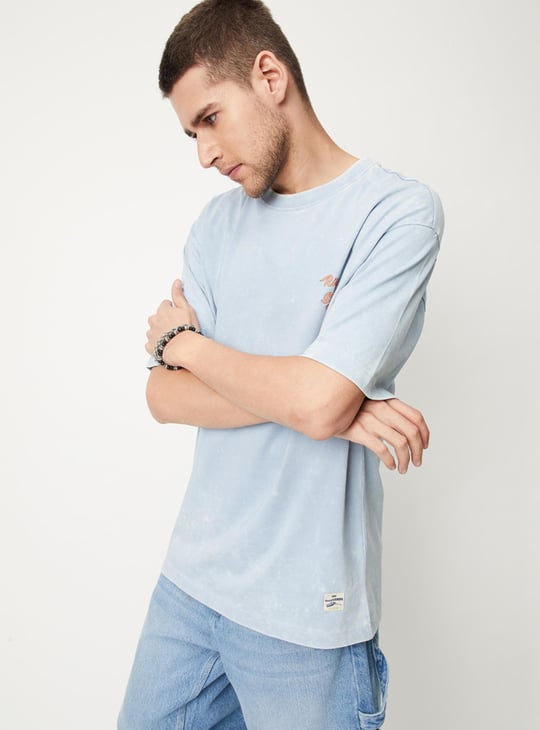 Men Acid Wash Oversized Graphic T-shirt