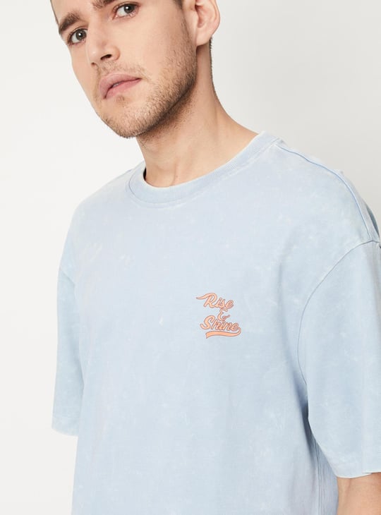 Men Acid Wash Oversized Graphic T-shirt
