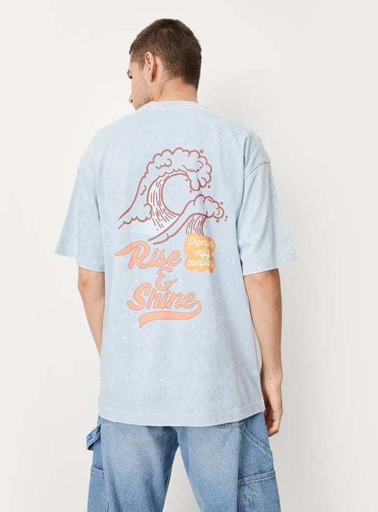 Men Acid Wash Oversized Graphic T-shirt