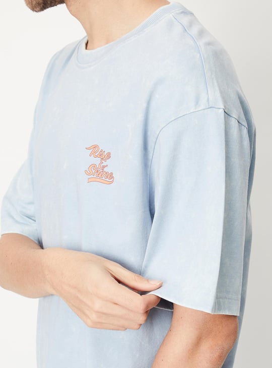 Men Acid Wash Oversized Graphic T-shirt