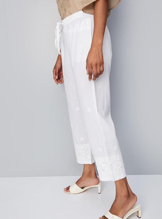 Women Chikankari Straight Pants