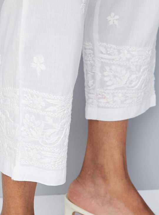 Women Chikankari Straight Pants