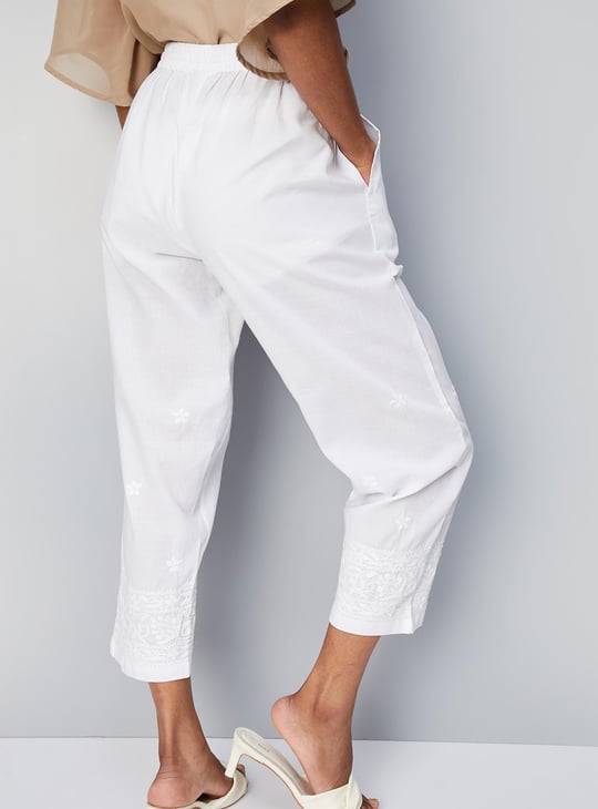 Women Chikankari Straight Pants