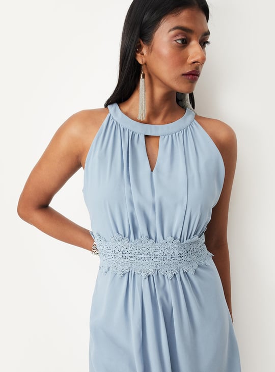 Women Lace Halter Neck Dress