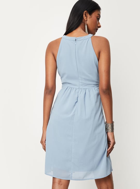 Women Lace Halter Neck Dress