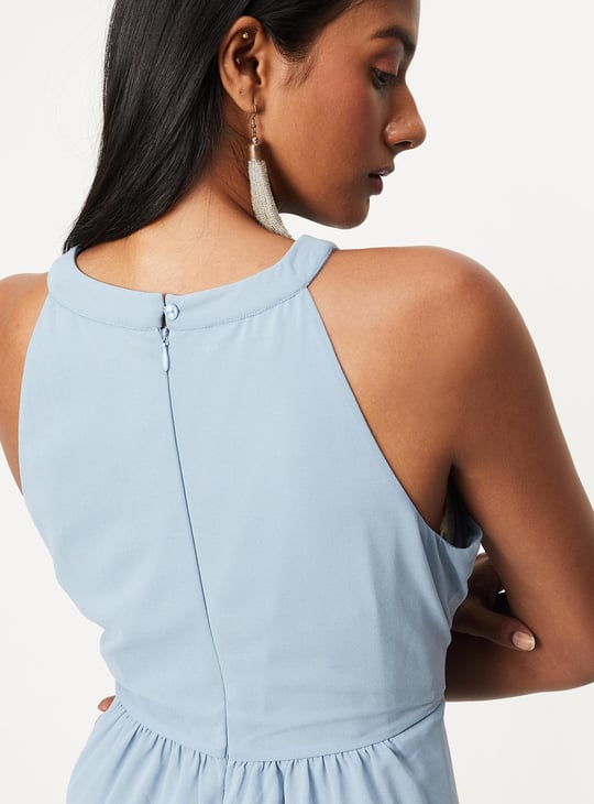 Women Lace Halter Neck Dress