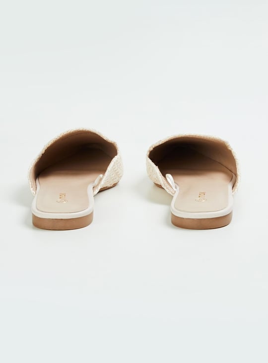 Women Woven Pointed Toe Mules