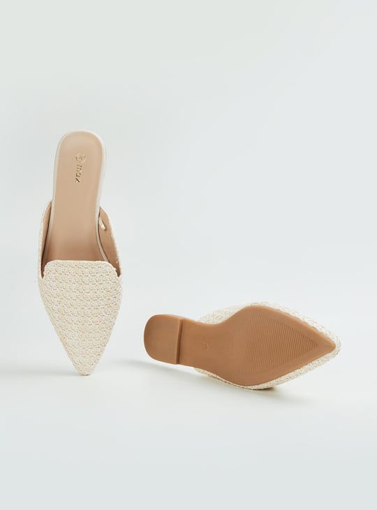 Women Woven Pointed Toe Mules