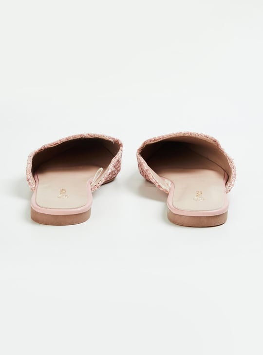 Women Woven Pointed Toe Mules