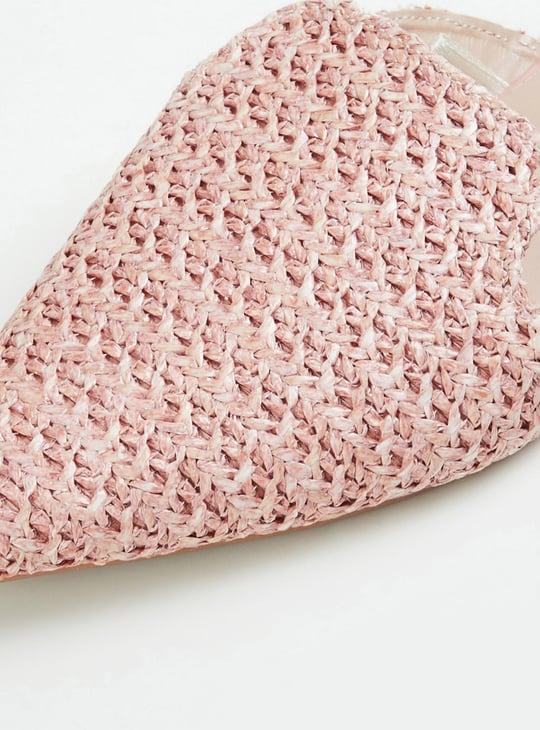 Women Woven Pointed Toe Mules