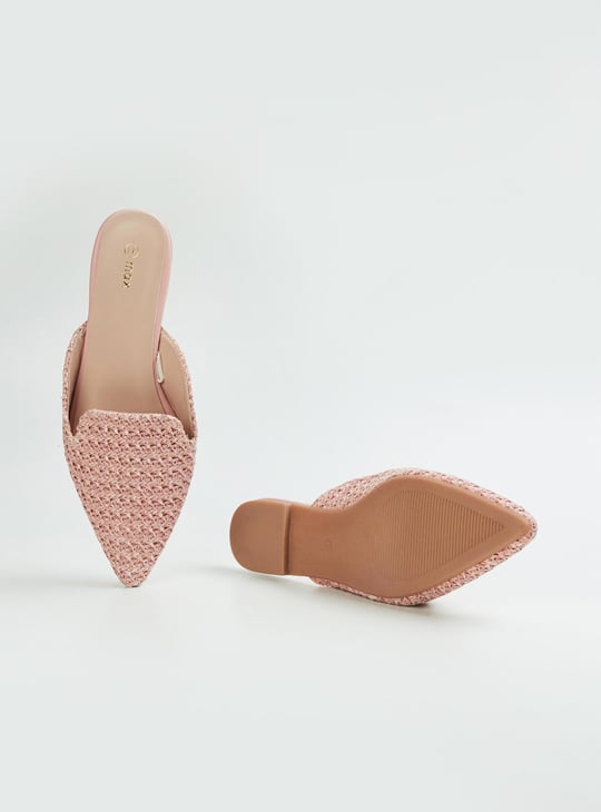 Women Woven Pointed Toe Mules