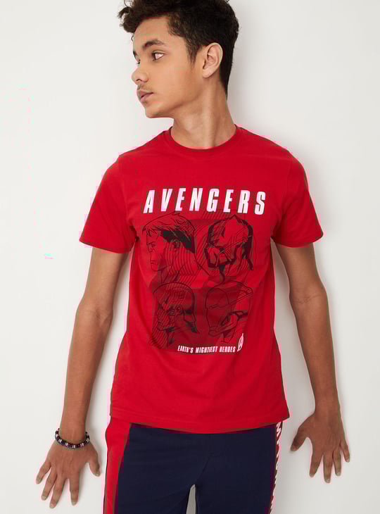 Boy's Avengers Printed T-shirt Red Printed