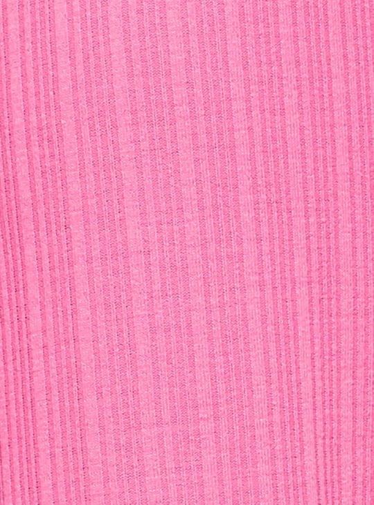 Women Textured Belted Flared Culottes