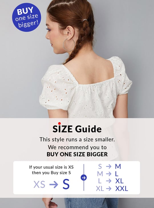 Women Schiffli Woven Peplum Blouse