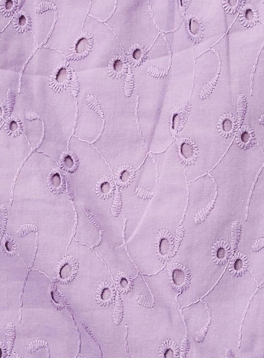 Women Schiffli Woven Peplum Blouse