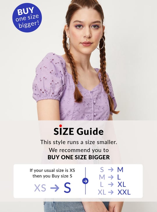 Women Schiffli Woven Peplum Blouse