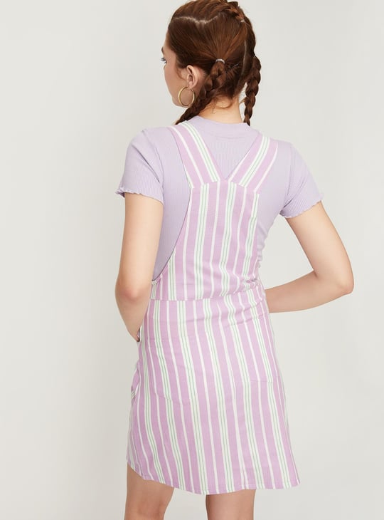 Women Striped Yarn Dyed Pinafore Dress
