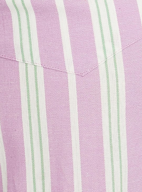 Women Striped Yarn Dyed Pinafore Dress