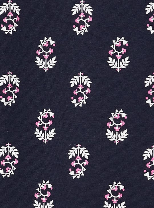 Women Printed Smocked Yoke Nightgown