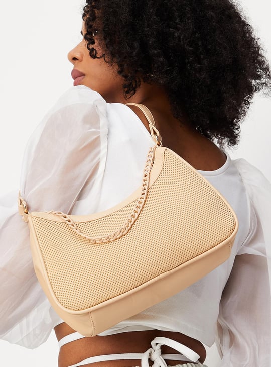 Women Chain Detail Baguette Bag