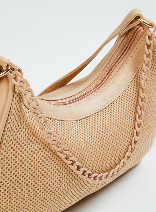 Women Chain Detail Baguette Bag