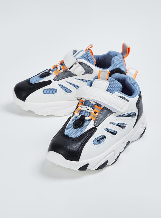 Boys Colourblock Velcro Sports Shoes