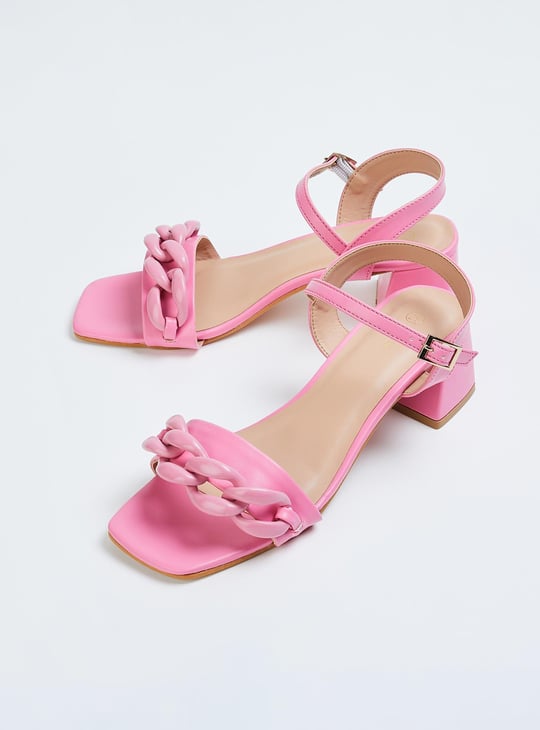 Women Chain-Detailed Block Heels