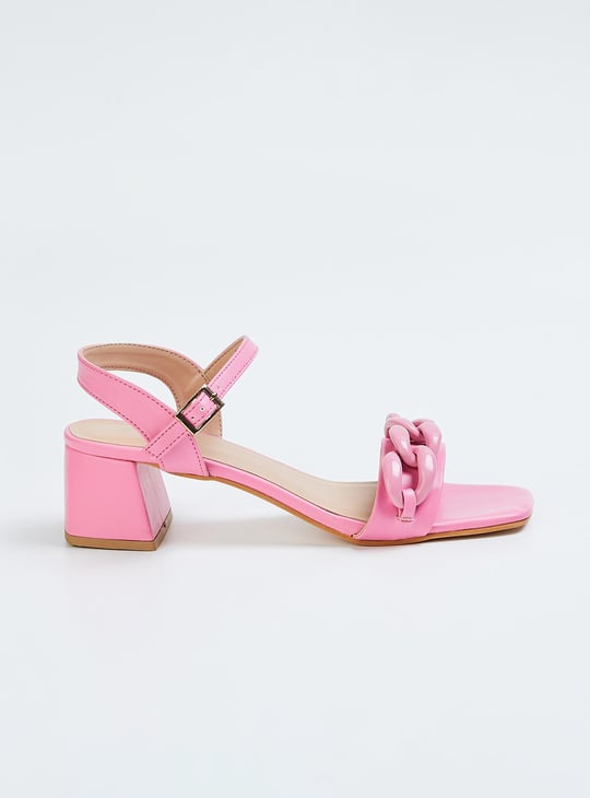 Women Chain-Detailed Block Heels