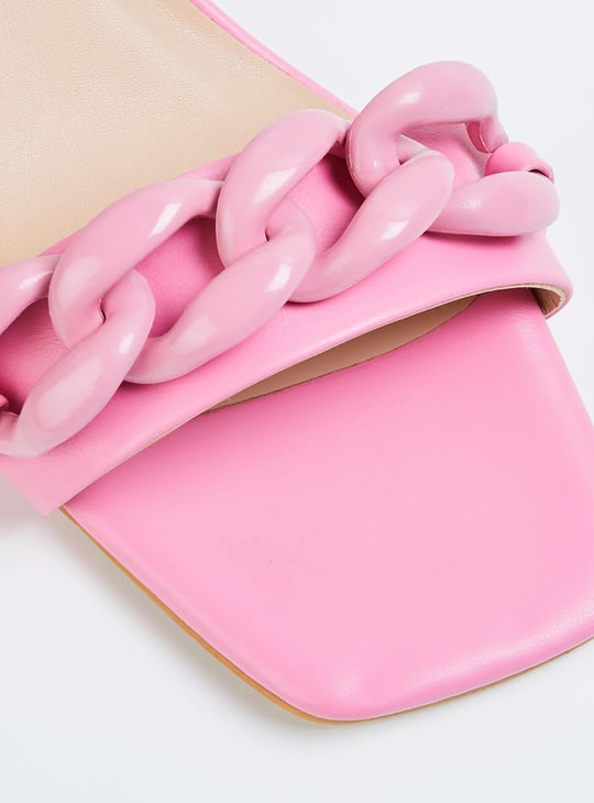 Women Chain-Detailed Block Heels