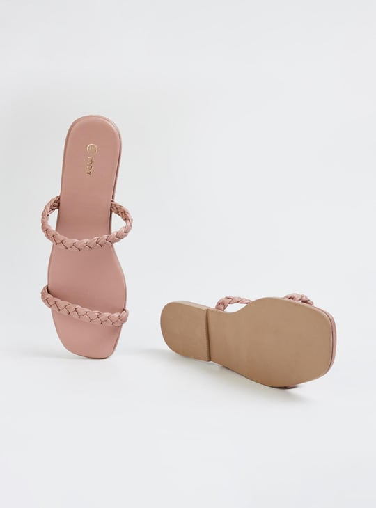 Women Braided Strap Flat Sandals
