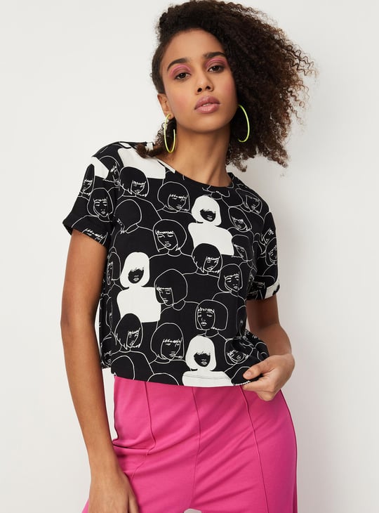 Women Cropped Graphic T-shirt