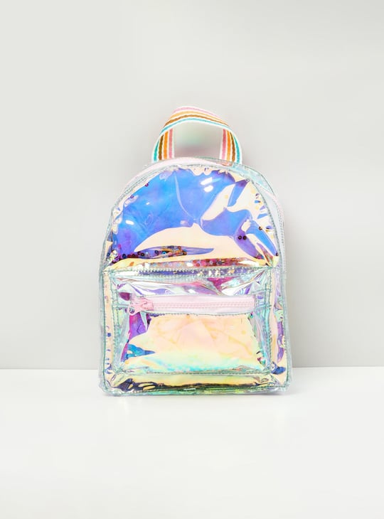 Girls Iridescent Zip-Around Backpack