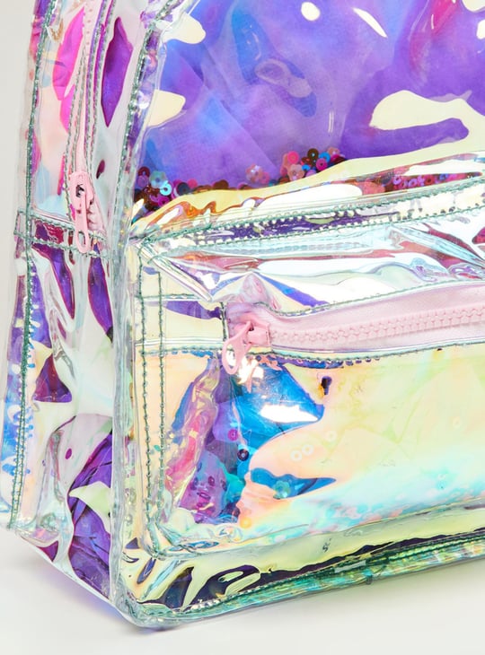 Girls Iridescent Zip-Around Backpack