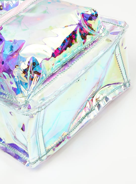 Girls Iridescent Zip-Around Backpack