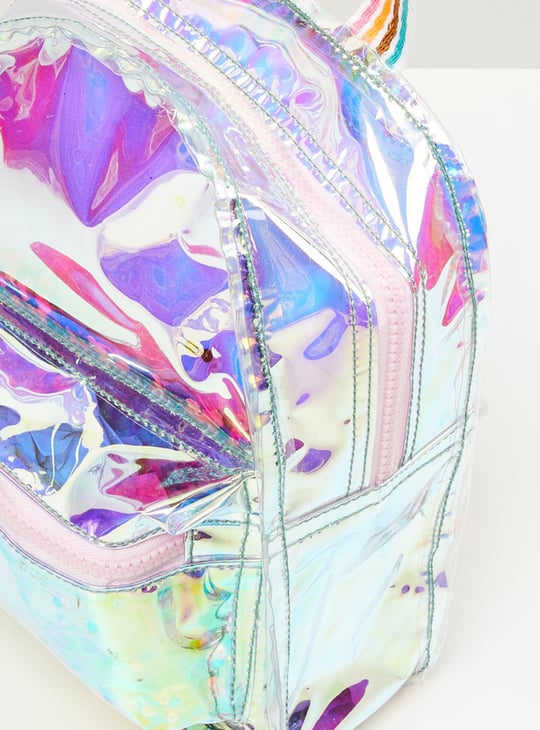 Girls Iridescent Zip-Around Backpack