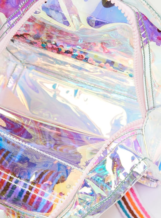 Girls Iridescent Zip-Around Backpack