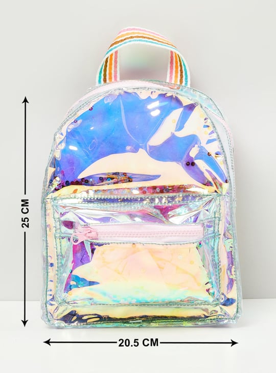 Girls Iridescent Zip-Around Backpack