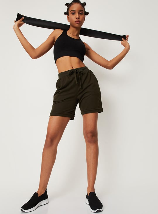 Women Solid Sports Shorts