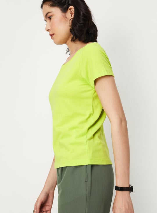 Women Solid Short Sleeves T-shirt