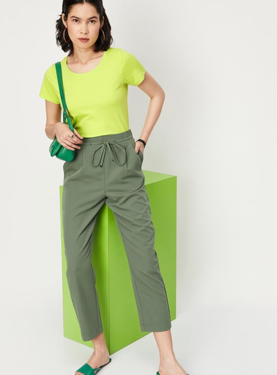 Women Solid Short Sleeves T-shirt