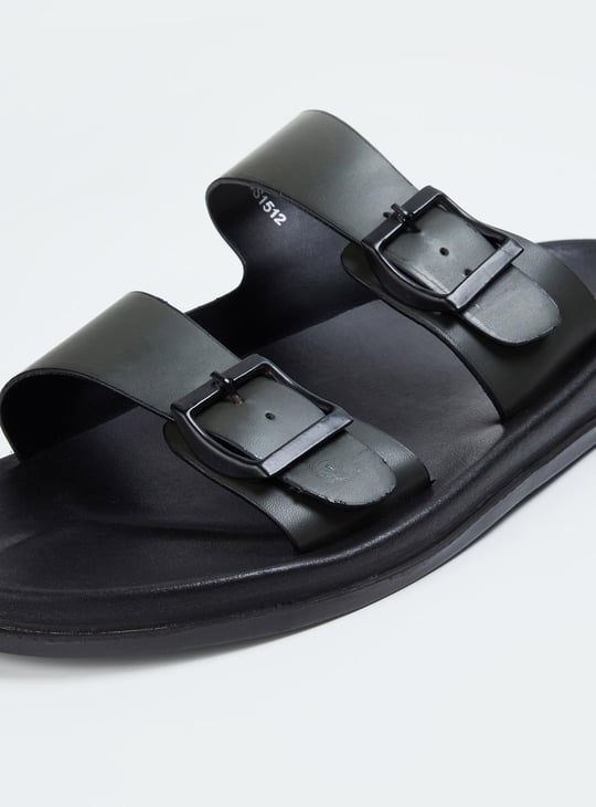 Men Double Strap Sliders