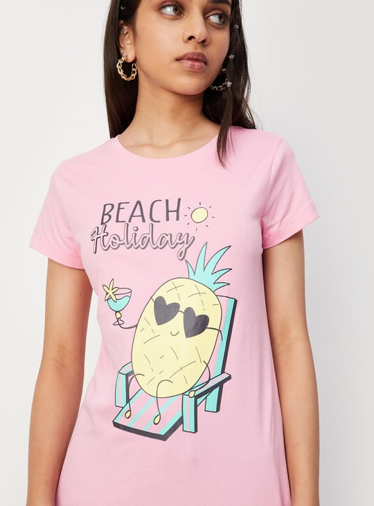 Girls Graphic Printed Cotton T-shirt