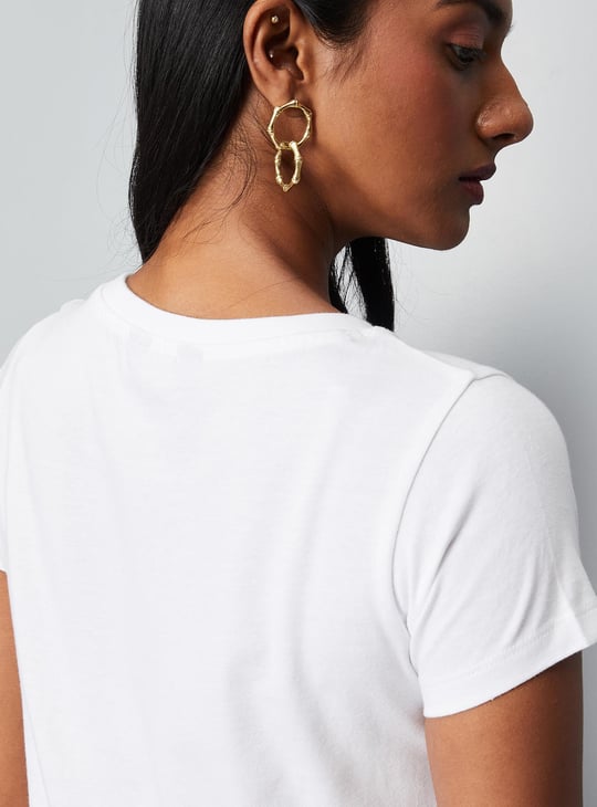 Women Round Neck Graphic T-shirt