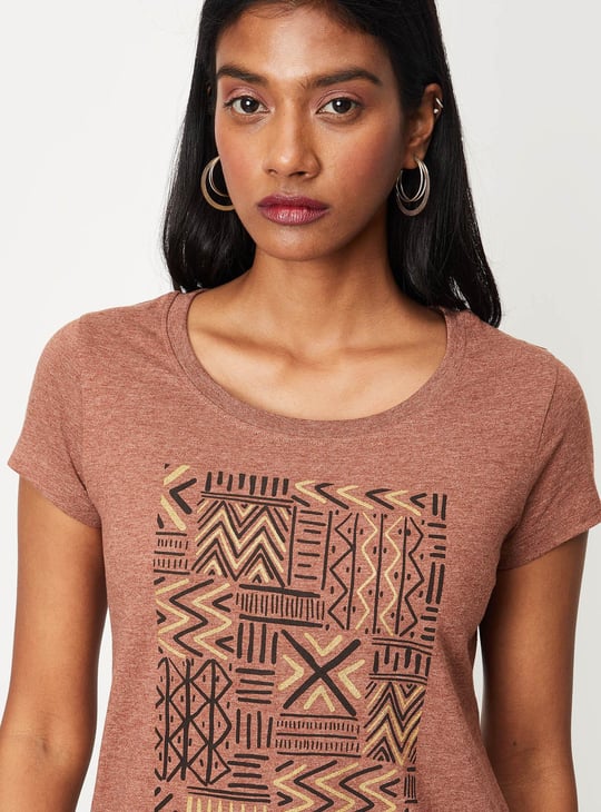 Women Round Neck Graphic T-shirt