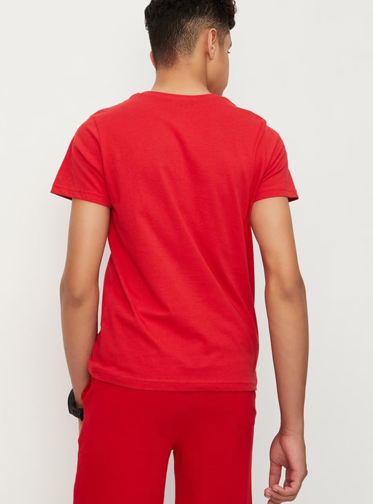 Boys Typographic Printed Crew Neck Cotton T-shirt