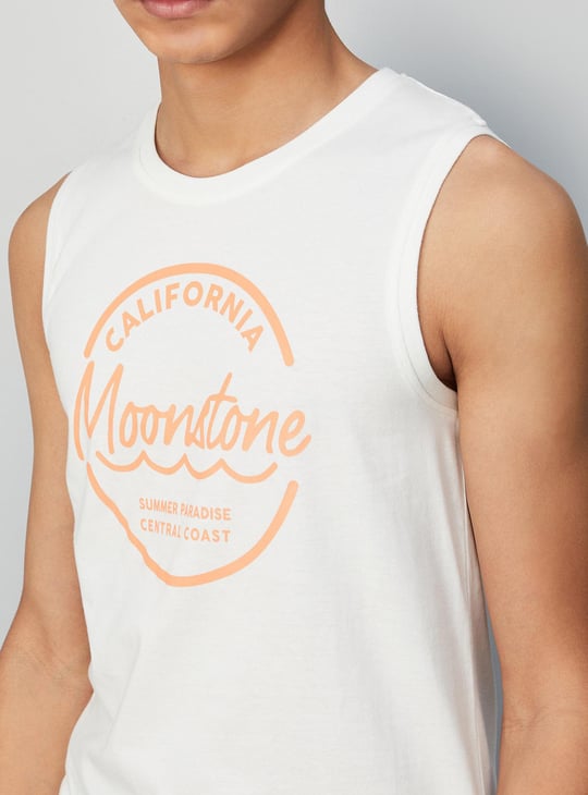 Boys Printed Sleeveless Cotton T-shirt