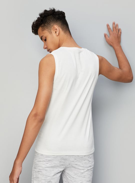 Boys Printed Sleeveless Cotton T-shirt