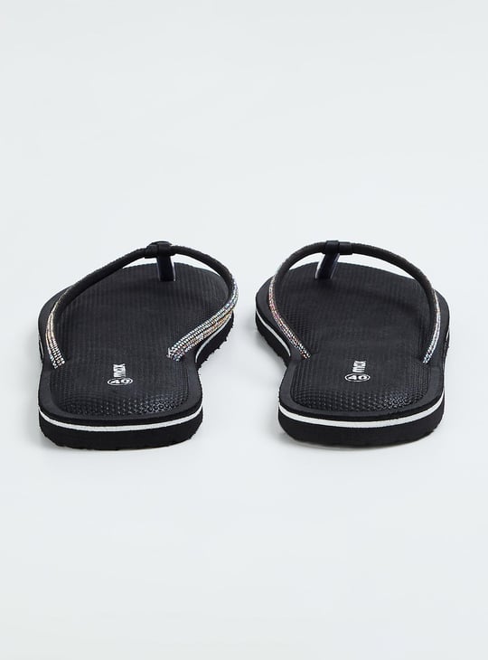 Women Stone Embellished Flip Flops